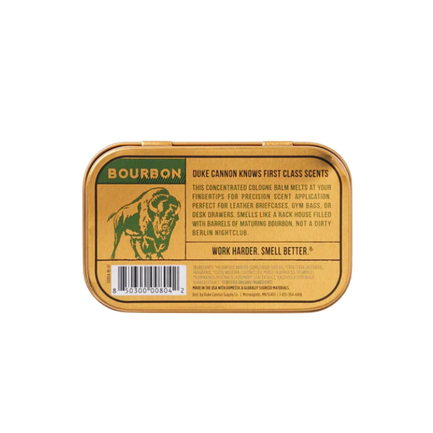 Duke Cannon Solid Cologne Quartet - Bourbon, Bay Rum, Midnight Swim & Old Glory, Portable Concentrated Cologne Balms, Travel-Friendly, 1.5 oz. 4-Pack