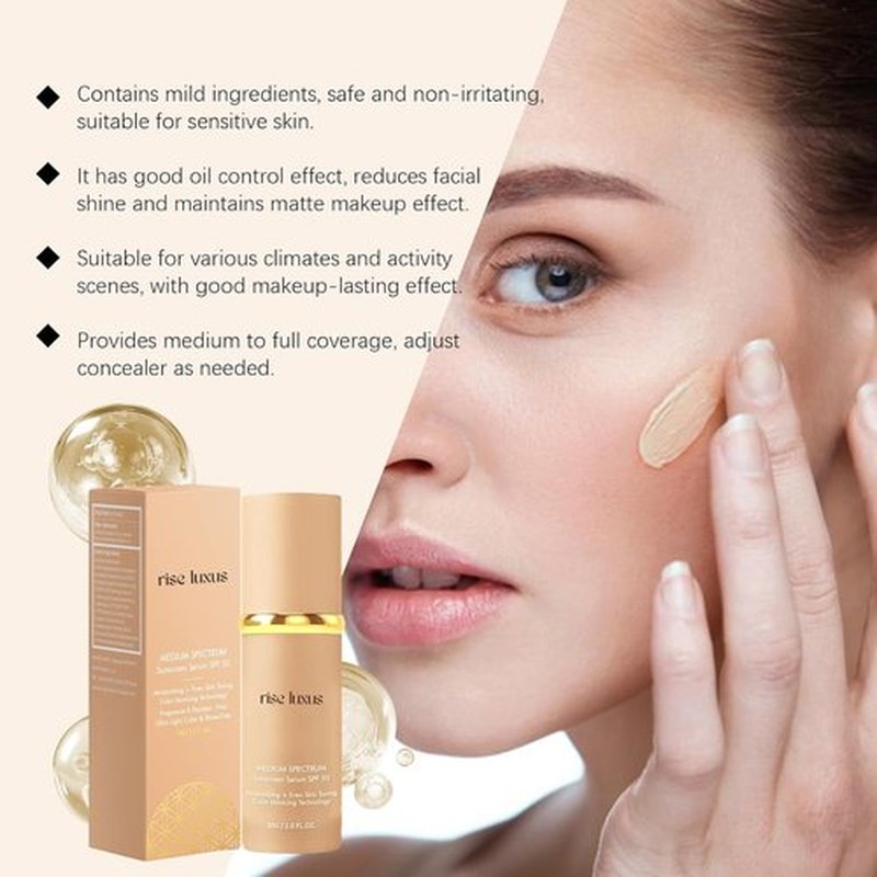 Rise Luxus Ultrablend 4 in 1 Foundation,Match Foundation 4 in 1, 4 in 1 Foundation Liquid with SPF 50, 4 in 1 Concealer, Moisturizer (2pc)