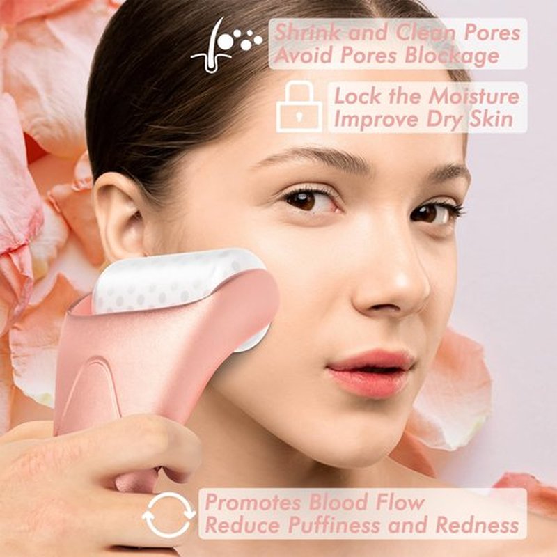 Ice Roller & Gua Sha Set, Skin Care for Face Wrinkles and Puffiness, Self Facial Massage Tools