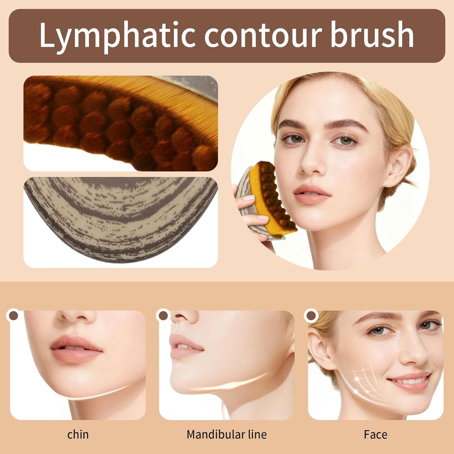 JBSZTH Lymphatic Contour Face Brush 2-Pack Gua Sha Massage Tool Drainage