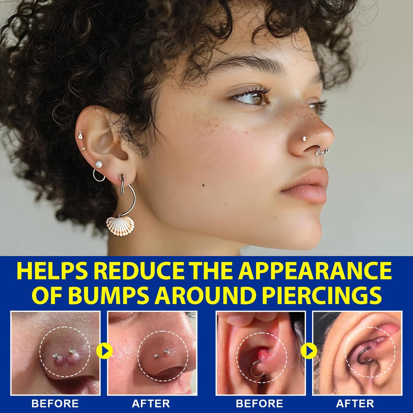 Piercing Aftercare Spray, Piercing Aftercare Solution, Sea Salt Spray for Body and Facial Piercings, Ear, Nose, Navel, Oral & Body Piercing Cleaner, Fine Mist 2 Fl Oz