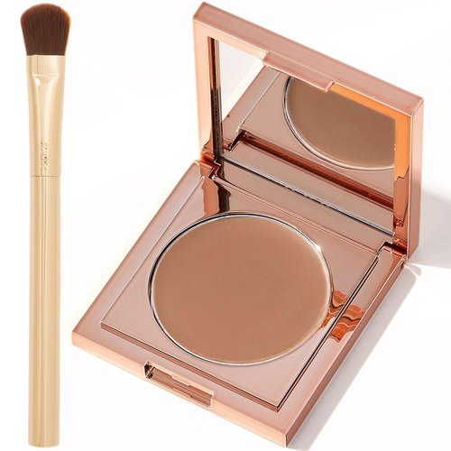 Colored Clay CC Undereye Corrector, CC Undereye Corrector and Brush, Under Eye Concealer, Under Eye Color Corrector for Dark Circles (Medium-Tan Peach)