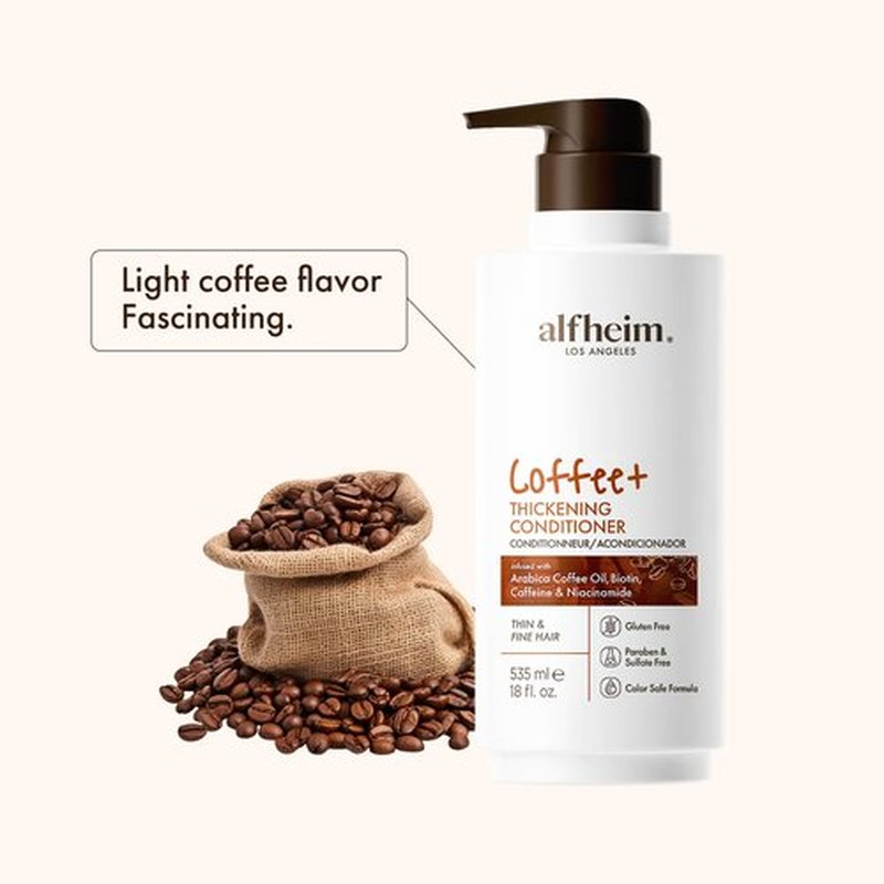 ALFHEIM Coffee THICKENING CONDITIONER for 'Biotin 、Caffeine、Arabica Coffee Oi&Niacinamide, Paraben-Free, Sulfate-Free Surfactants