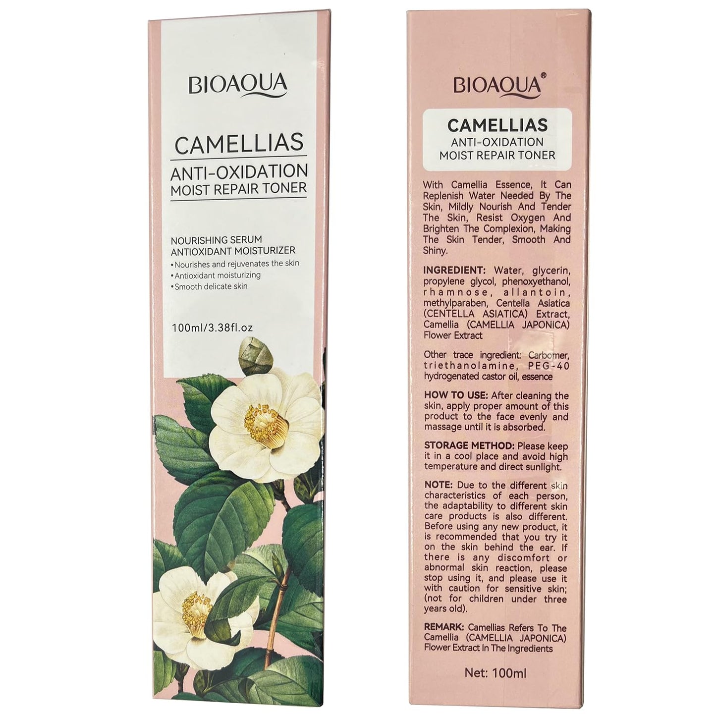 BIOAQUA Camellias Anti-Oxidation Moisturizing Repair Toner Nourishing Serum Smooth Delicate Skin Care 100ml / 3.38fl.oz
