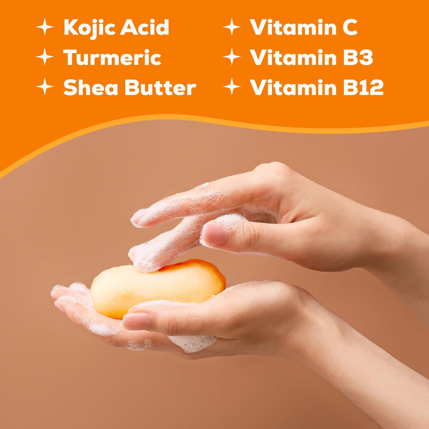 Kojic Acid Soap with Turmeric (2-Pack) - Natural Soap Bars for Glowing, Radiant Skin - Reduces Dark Spots & Brightens Dull Skin - Hand Soap, Body Soap, & Face Wash - Kojic Acid Soap for Sensitive Skin