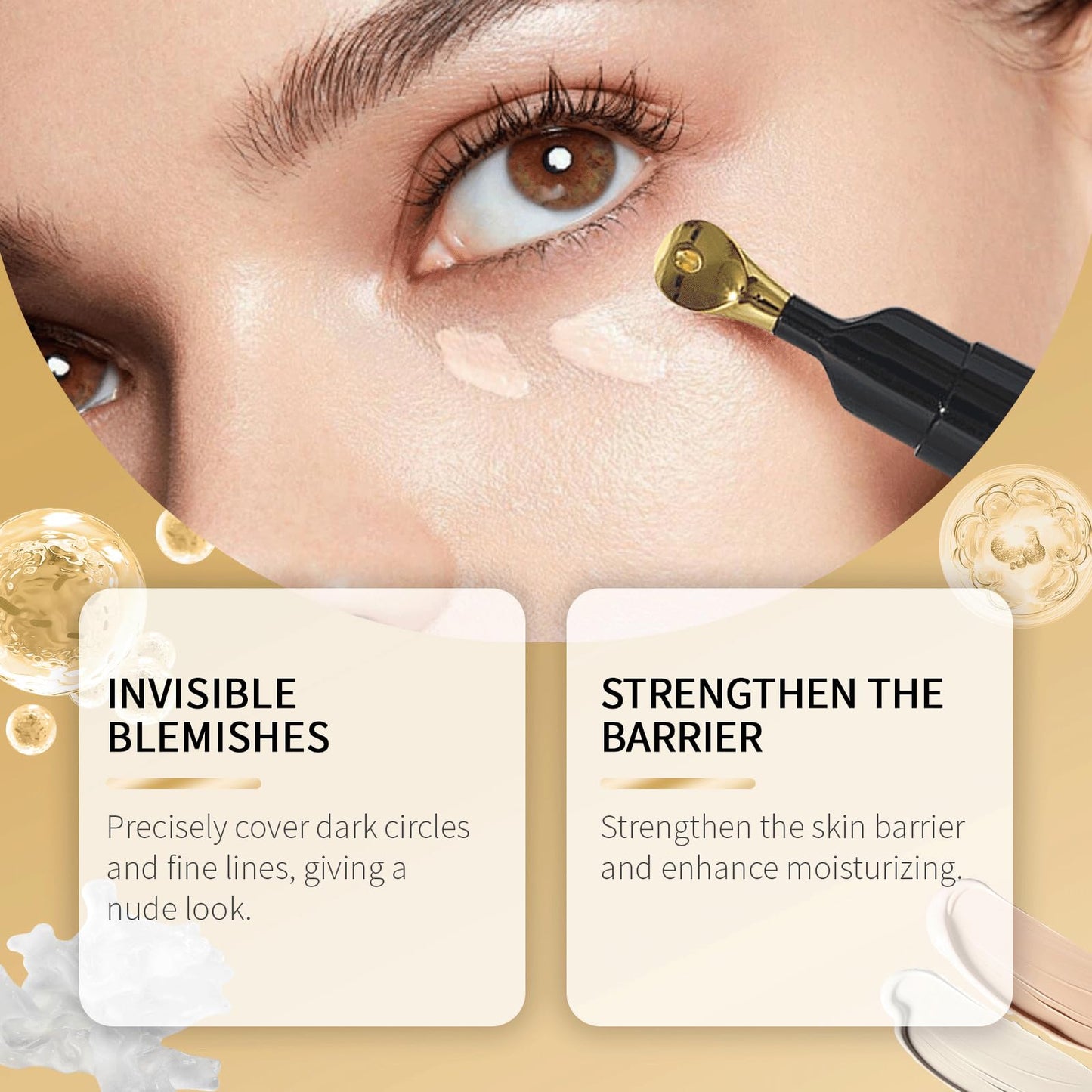 Luminous Eye Corrector Spf 41,Under Eye Concealer for Dark Circles,Anti-Aging Tinted Eye Cream (Ivory White, 1pcs)