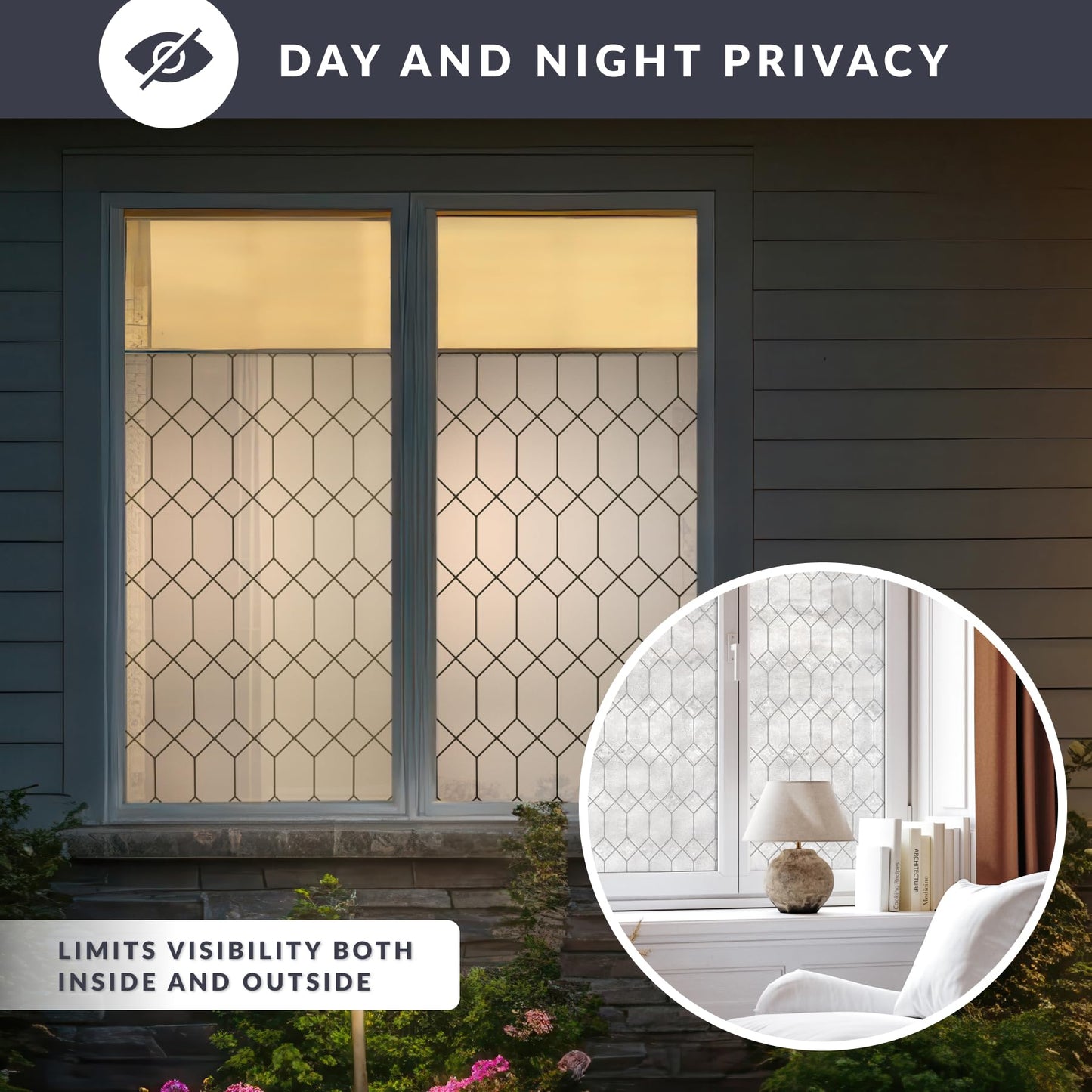 Old English Window Privacy Film by Artscape - Textured Leaded Glass Design, Static Cling, Allows Natural Light in, UV Protection, Phthalate and BPA Free, Made in USA - 36 x 72 Inch