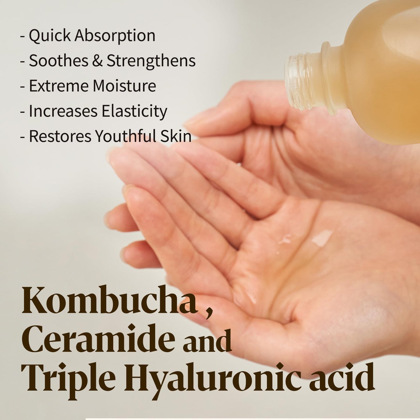 Herbloom Organic Kombucha Biome Toner - Hydrating Facial Toner with Triple Hyaluronic Acid, Skin Toner, Toner for Oily Skin, Face Toner, Vegan Korean Skincare, 5.07fl.oz.