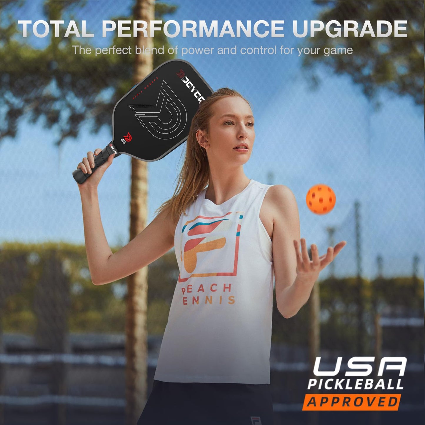 DGYGQ Pickleball Paddles - Professional Carbon Fiber Paddle with Honeycomb Core Pickleball Rackets - Lightweight Precision & Enhanced Shock Absorption for High Spin