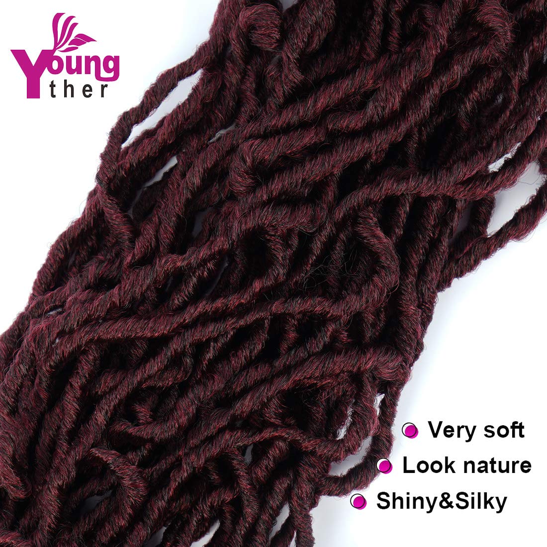 6 Packs New Faux Locs Crochet Hair Most Natural 24 inch New Soft Locs Crochet Hair New Goddess Locs Crochet Hair for Black Women (24 inch 6packs, Mbug)