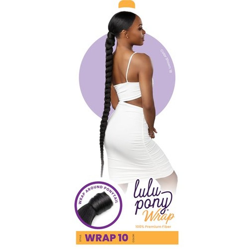 Sensationnel Lulu Pony Wrap hairextensions- Lulupony wrap 10 high heat synthetic yaki pony tail or up do hair wig piece - Lulupony Wrap 10 (SM2/27)