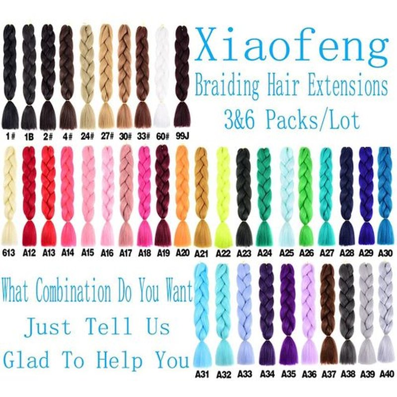 Braiding Hair Extensions for Women 6 Packs 100g/Pack 24Inch High Temperature Ombre Jumbo Synthetic Braiding Hair for Twist Crochet Braids (24 Inch, mix6pcs-Maranda)