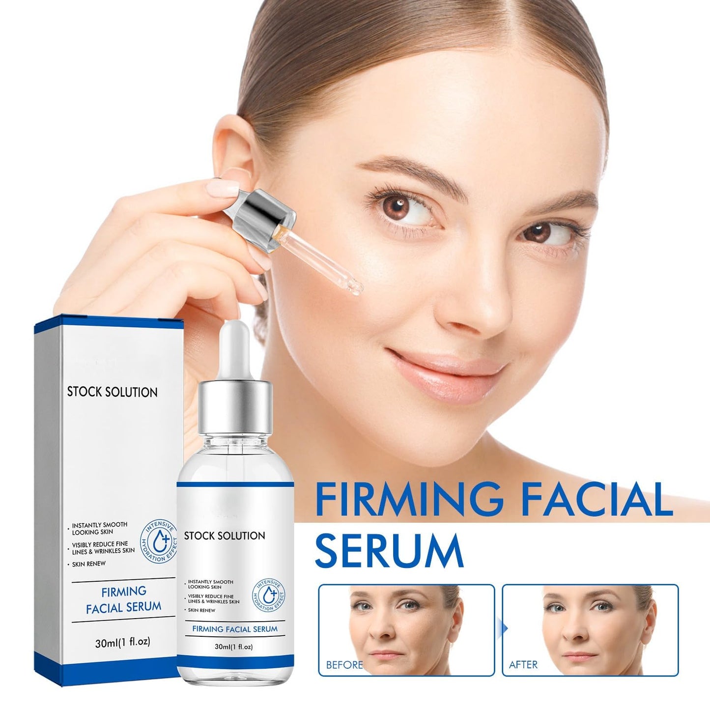 West Month Firming Facial Serum, Skincare Stock Solution, Stock Solution Facial Serum, Wrinkle & Fine Line Reducer, Anti-Aging Deep Wrinkle Repair Serum for All Skin Types (2PCS)