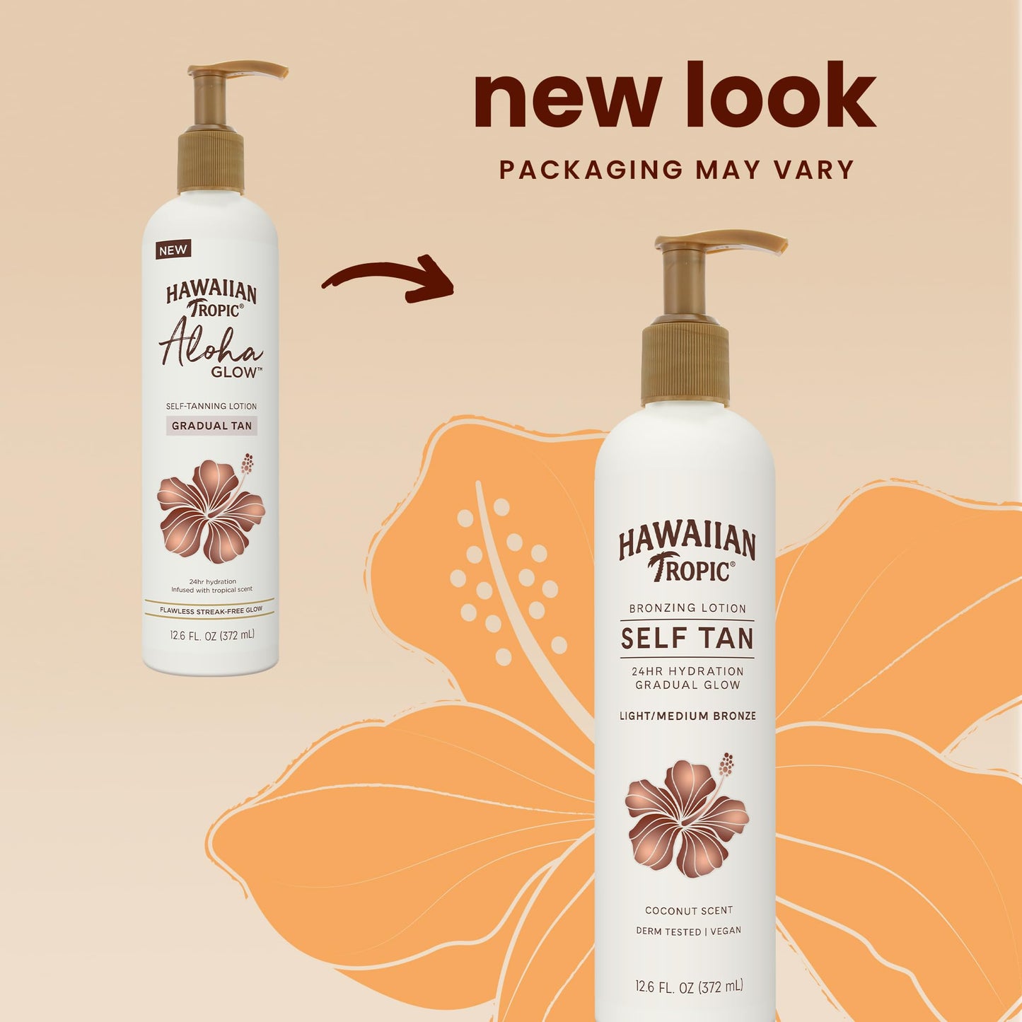 Hawaiian Tropic Aloha Glow Gradual Self Tanning Lotion, 12.6 fl oz | Sunless Tanning Lotion Self Tanner, 12.6 fl oz