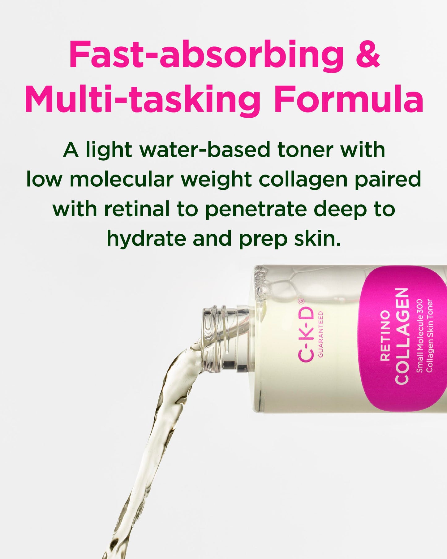 CKD Retinal Collagen Skin Toner - Gentle Daily Korean Toner for Hydrating and Smoothing and Skin Texture Improvement. Suitable for Sensitive and Dry Skin. Korean Skin Care. 8.79 fl oz