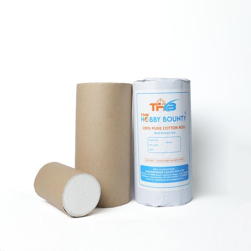 Absorbent Pure Cotton Roll 2.205 lbs Rolled Cotton Ball Multipurpose Soft Cotton use for Surgical First Aid Saloon Makeup Remover Beauty and Baby Care Pure Cotton Wool Roll 500 Gram (Pack of 4)