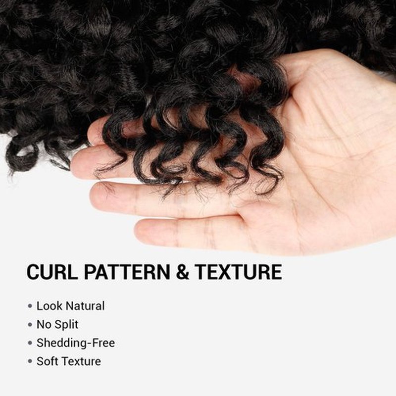 8 Bundle (4 Pack) 8 Inch AU-THEN-TIC 2X Spiral Wand Curl Crochet Braids Jamaican Bounce Curly for Black Women Syntheric Hair Extensions FreeKalon Fiber (4-Pack, 1B-Off Black)