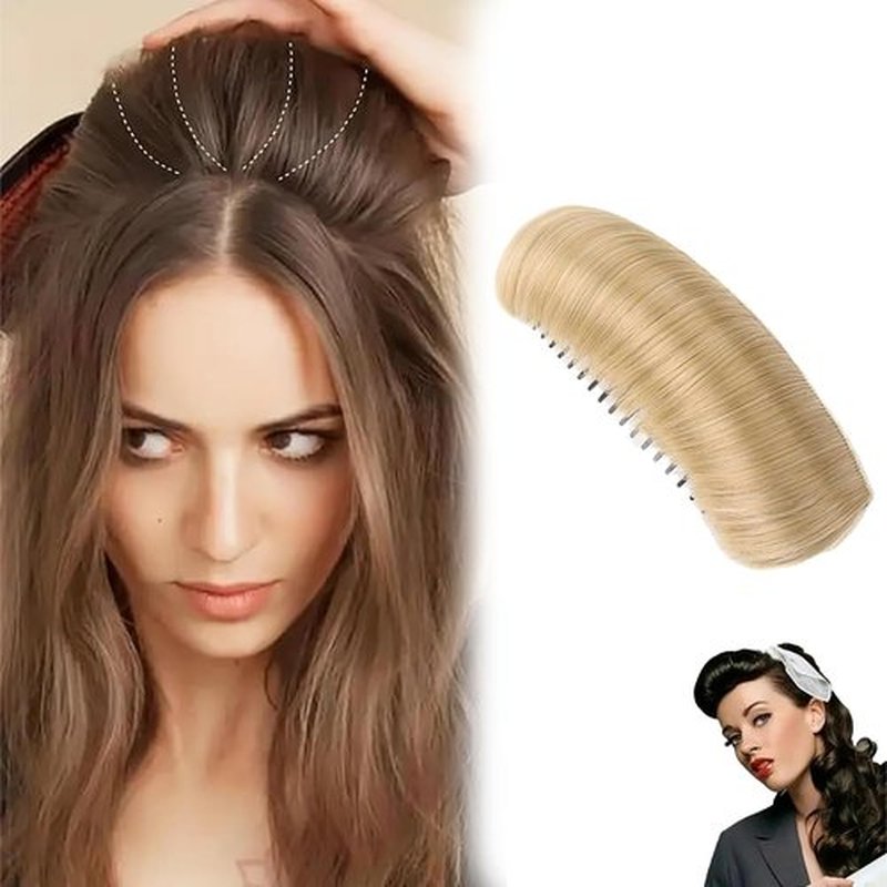 Invisible Fluffy Hair Pad, Natural Hair Bump Clip for Volume, DIY Heighten Hair, Fluffy Hair Pad Styling Insert Tool, Hair Bun Invisible False Hair Clip(1pcs, Blonde)