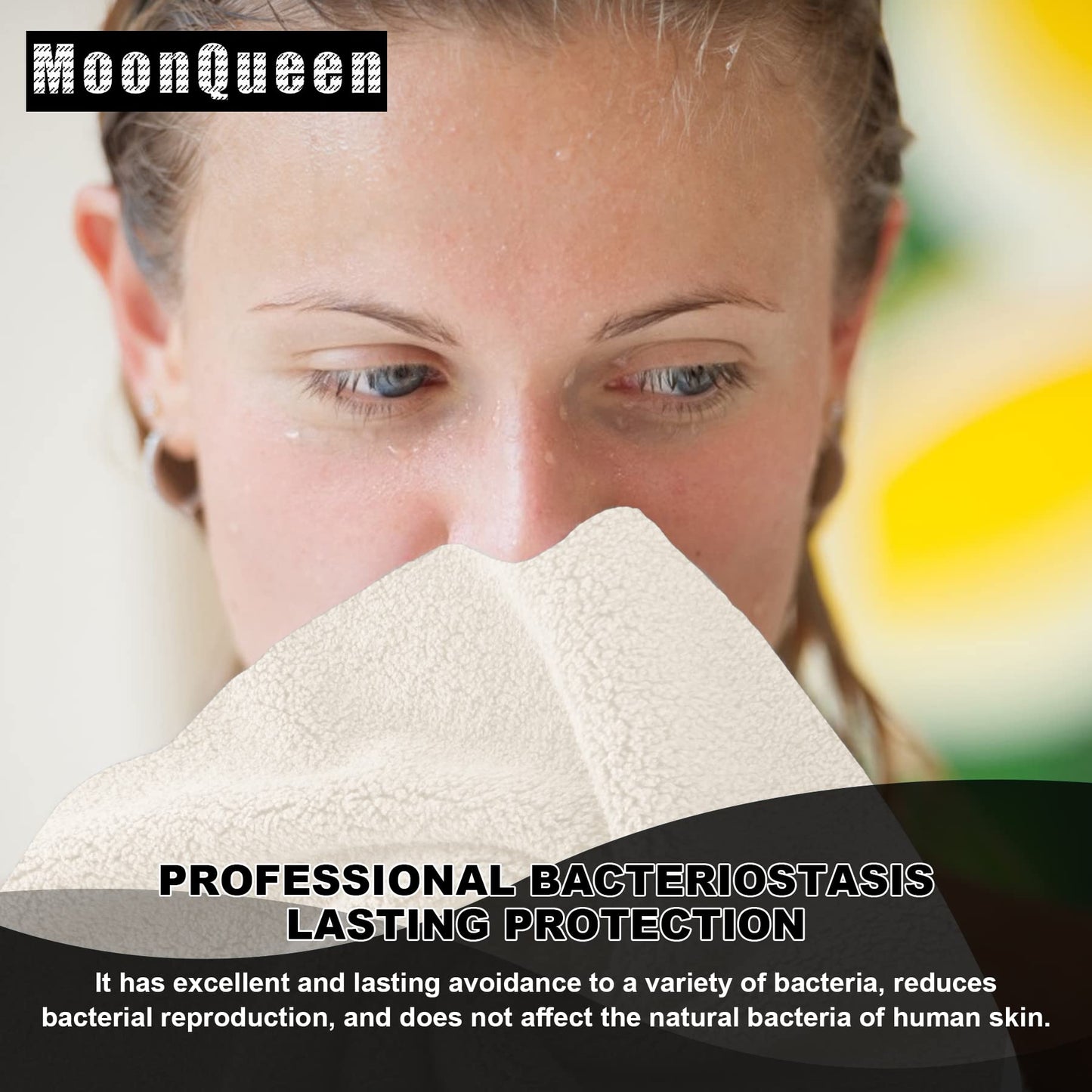 MOONQUEEN Microfiber Facial Cloths Fast Drying Washcloth 12 Pack - Premium Soft Makeup Remover Cloths - Cream
