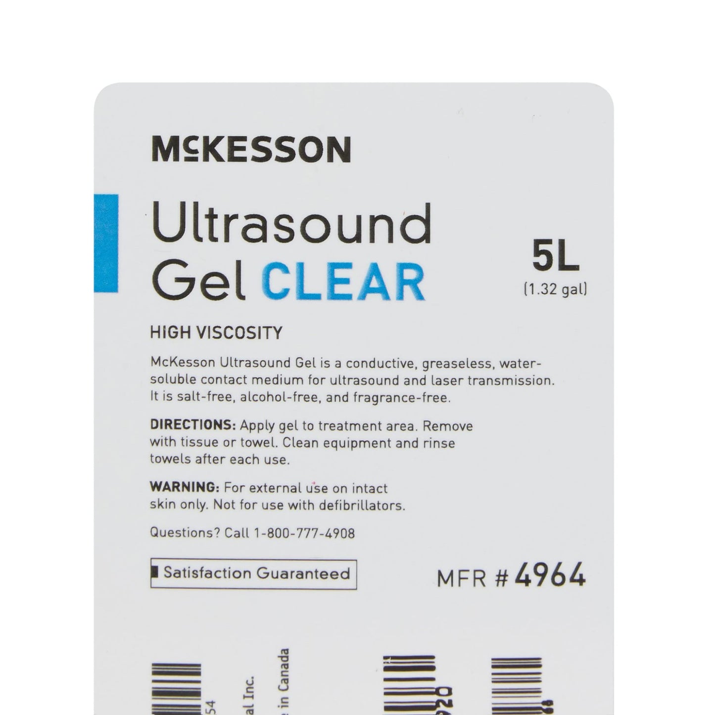 McKesson Clear Ultrasound Gel - Transmission Ultrasonic Gel - Water-Soluble - 5 Liter, 1 Count