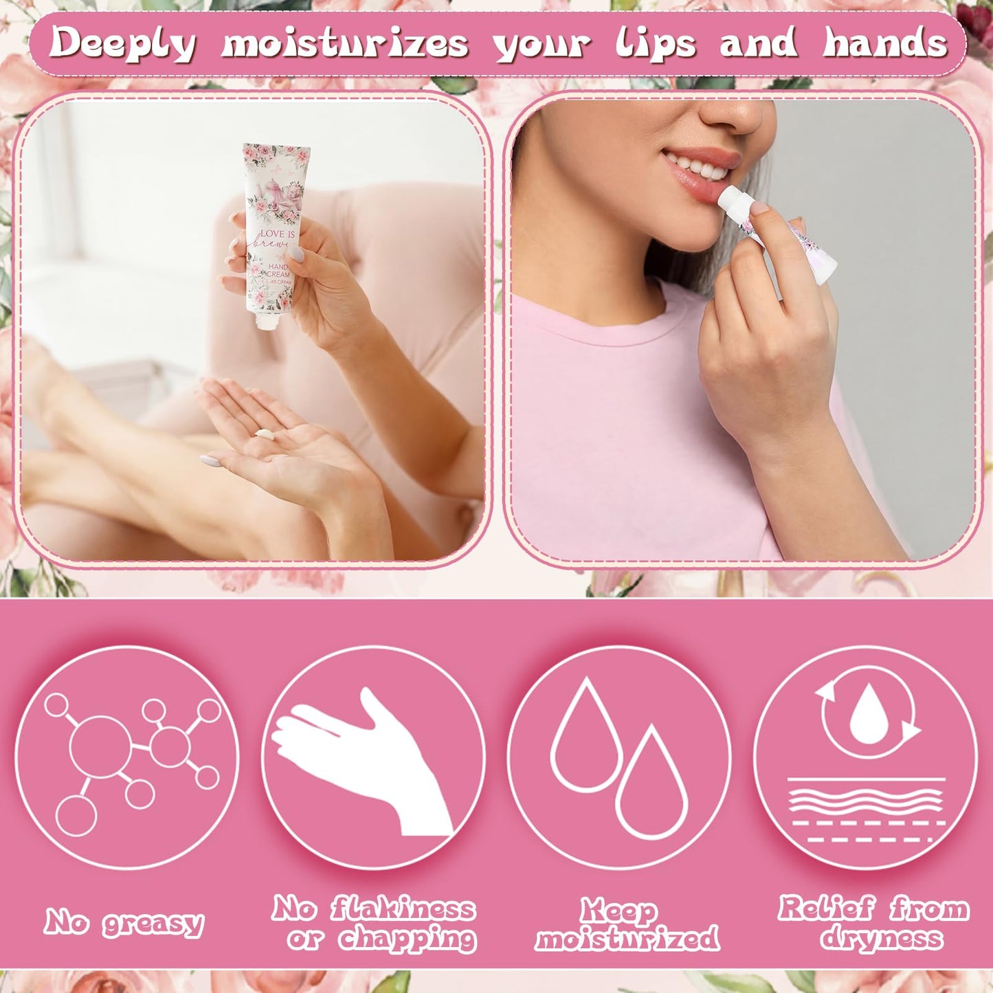 Loopeer 30 Sets Love Is Brewing Bridal Shower Hand Cream and Lip Balm Gift Bridal Shower Party Favors Thank You Gift for Guest Travel Size Wedding Party Supplies