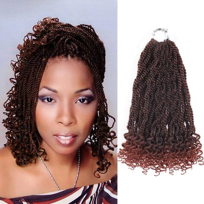 Burgundy Crochet Hair Short 10 Inch Senegalese Twist Crochet Hair Ginger Pre Looped Crochet Hair for Black Women 8 Packs Crochet Twist Hair with Curly Ends (10 Inch,T350)
