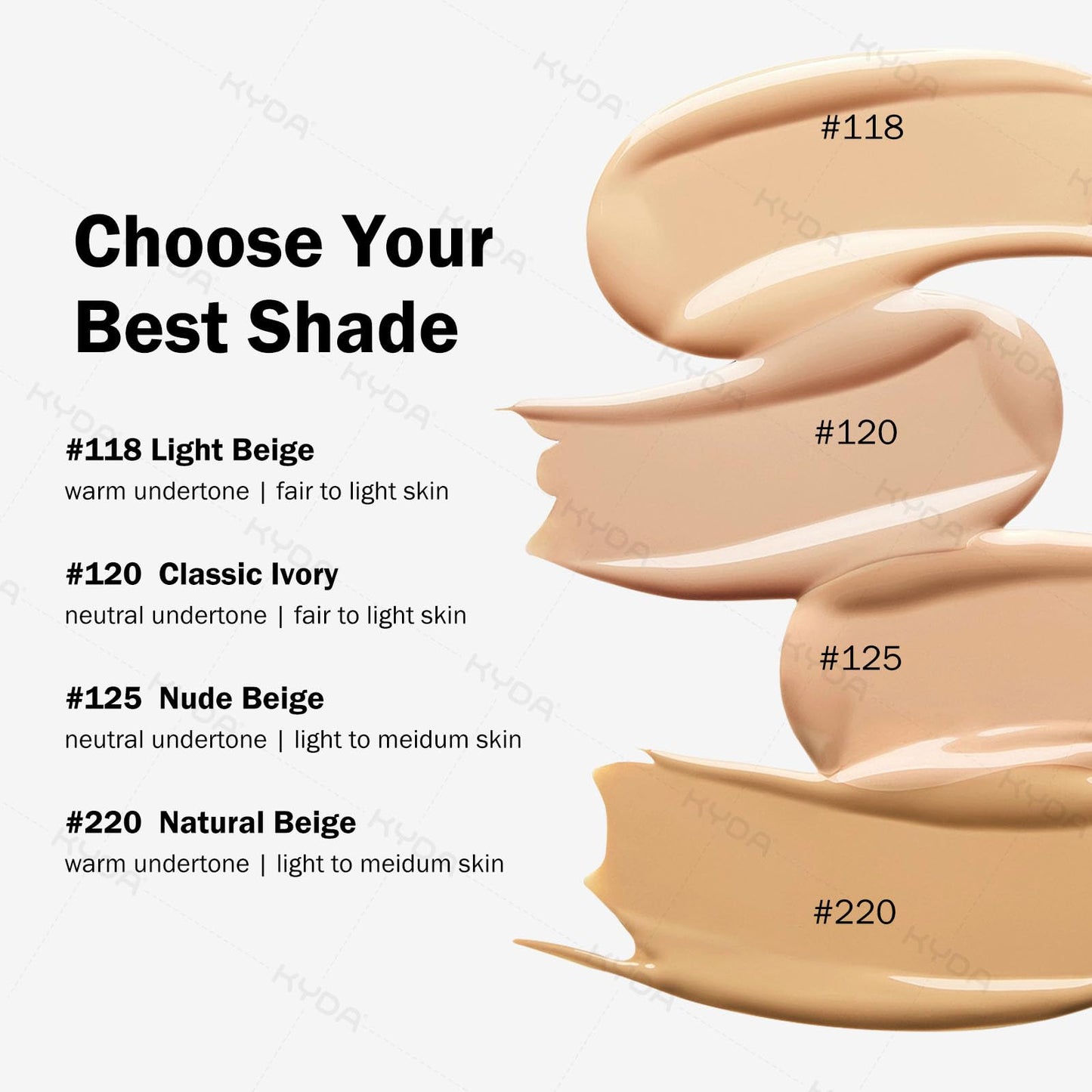 KYDA Serum Skin Tint with SPF 40, Tinted Serum Foundation Infused with Hyaluronic acid + Niacinamide, Hydrating, Smoothing and Refining Skin, Buildable Lightweight Dewy Cover, 1 Fl Oz, Natural Beige