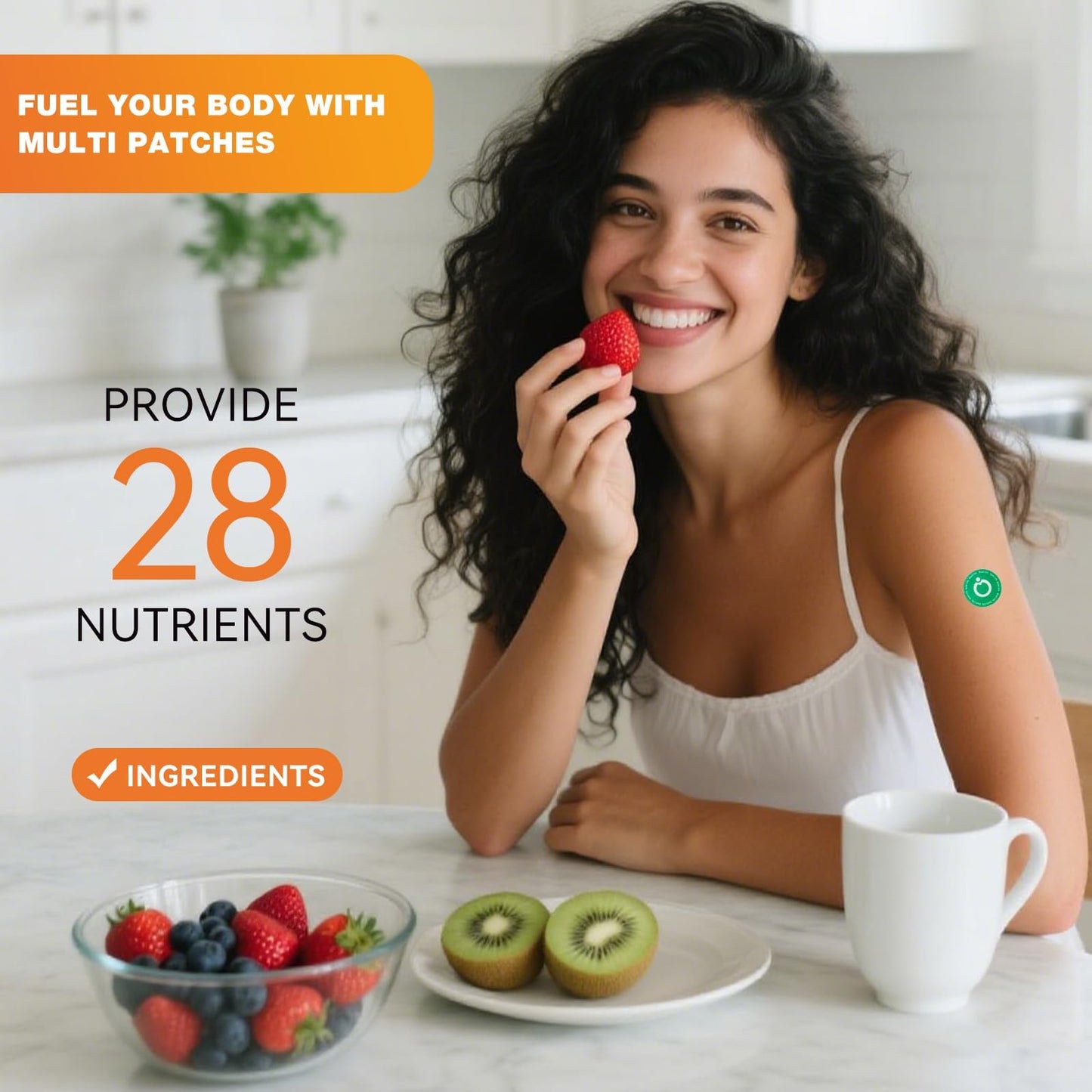 QualiLife Multi Plus Topical Patch for Women & Men, Essential Daily Healthy Patches with D3&K2 for Hours Release, 28 Nutrients with Iron Support, 30 Days Supply