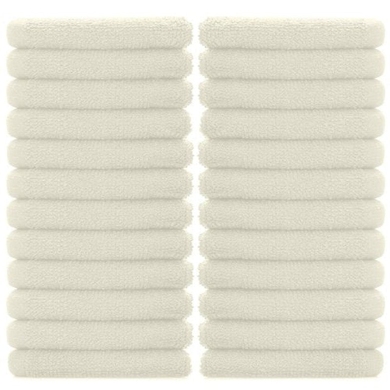DAN RIVER 100% Cotton Washcloths 24 Pack Premium Quality Face and Body Cloth, Quick Dry Essential Towels for Bathroom, Hand, Kitchen & Cleaning, Baby Washcloths | 12X12 in | 400 GSM | Cannoli Cream