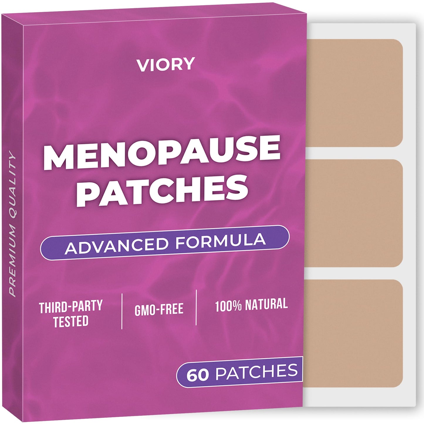 Menopause Relief Patches (Pack of 60) - 100% Natural Patch - With Biotin, D, Turmeric Curcumin, B12 - Enhanced Formula