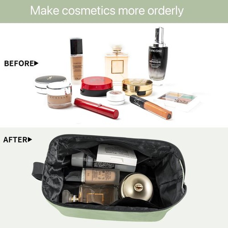 Travel Makeup Bag Cosmetic Bag Makeup Bag Toiletry bag for women and men (Large Green)
