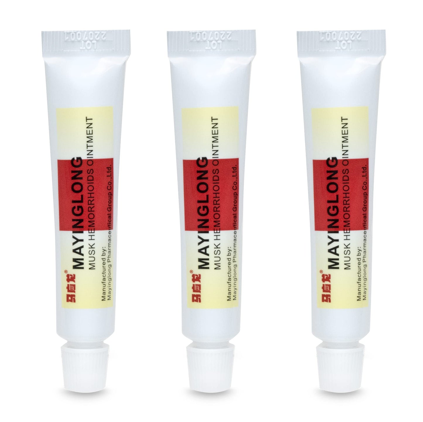 Mayinglong Musk Hemorrhoids Ointment (3 x 10g Tubes), 30g - Maximum Strength Formula for Hemorrhoidal Fast Relief, Soothes Itching, Burning & Discomfort - Fast-Acting Treatment to Shrink Swelling
