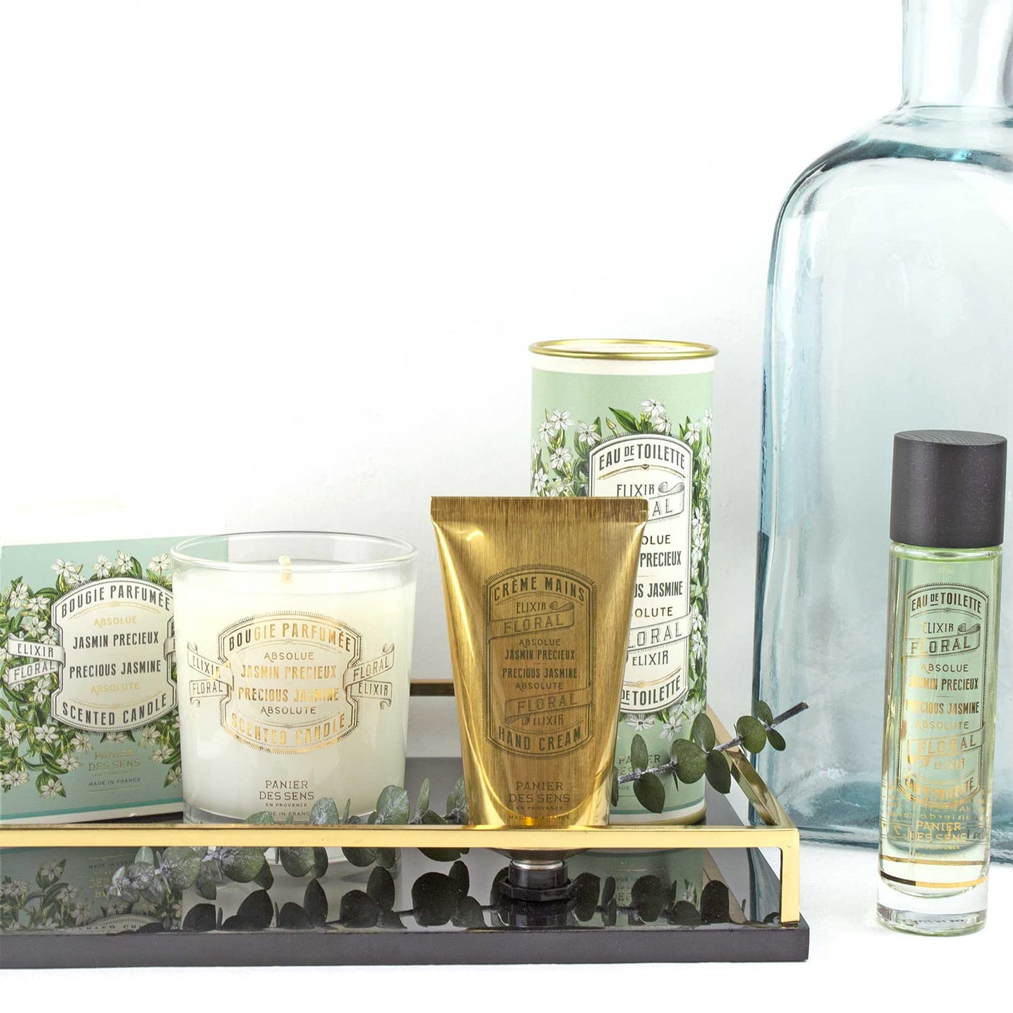 Panier des Sens Jasmine Candle - Hand-Poured in Provence, France - Long Lasting Scented Candles - up to 55 Hours Burn Time - Jasmine Scented Candle - 100% Natural Cotton Wick - 6.3 oz
