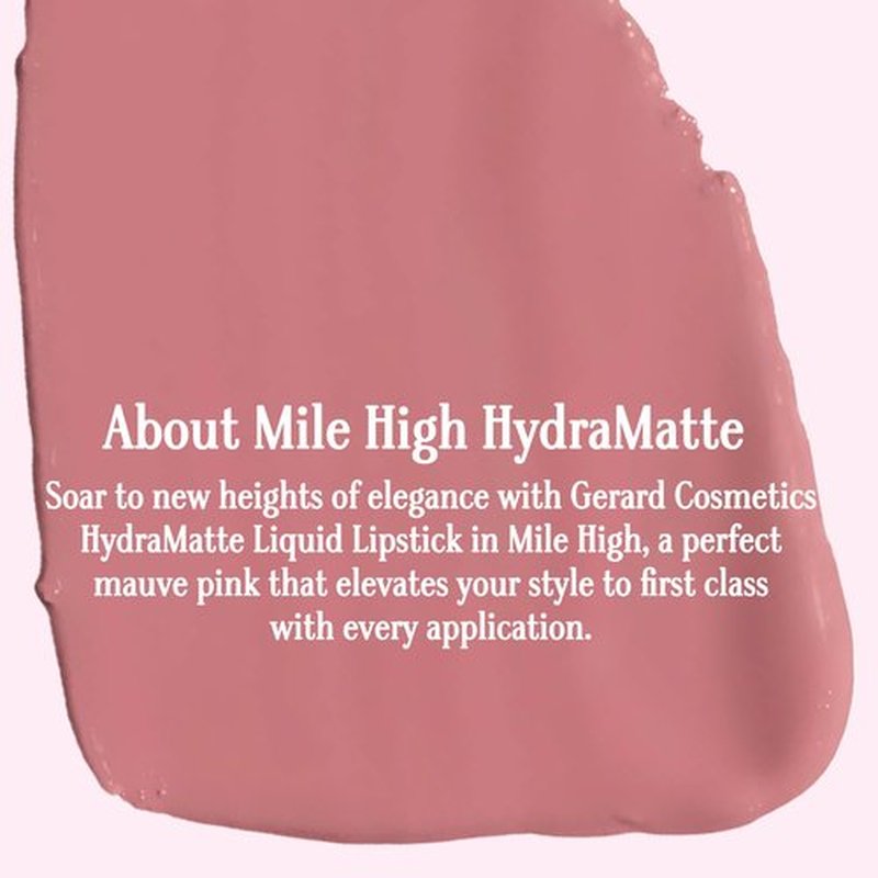 Gerard Cosmetics HydraMatte Liquid Lipstick Mile High | Pink Nude Lipstick with Matte Finish | Long Lasting and Non-Drying | Super Pigmented Fully Opaque Lip Color