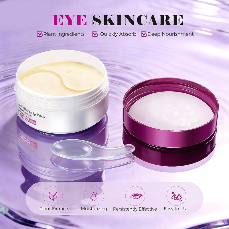 Calcium Multi Balm Stick & Hydrogel Under Eye Patches - Hydrating Eye Treatment for Dark Circles & Puffiness | 60 Patches