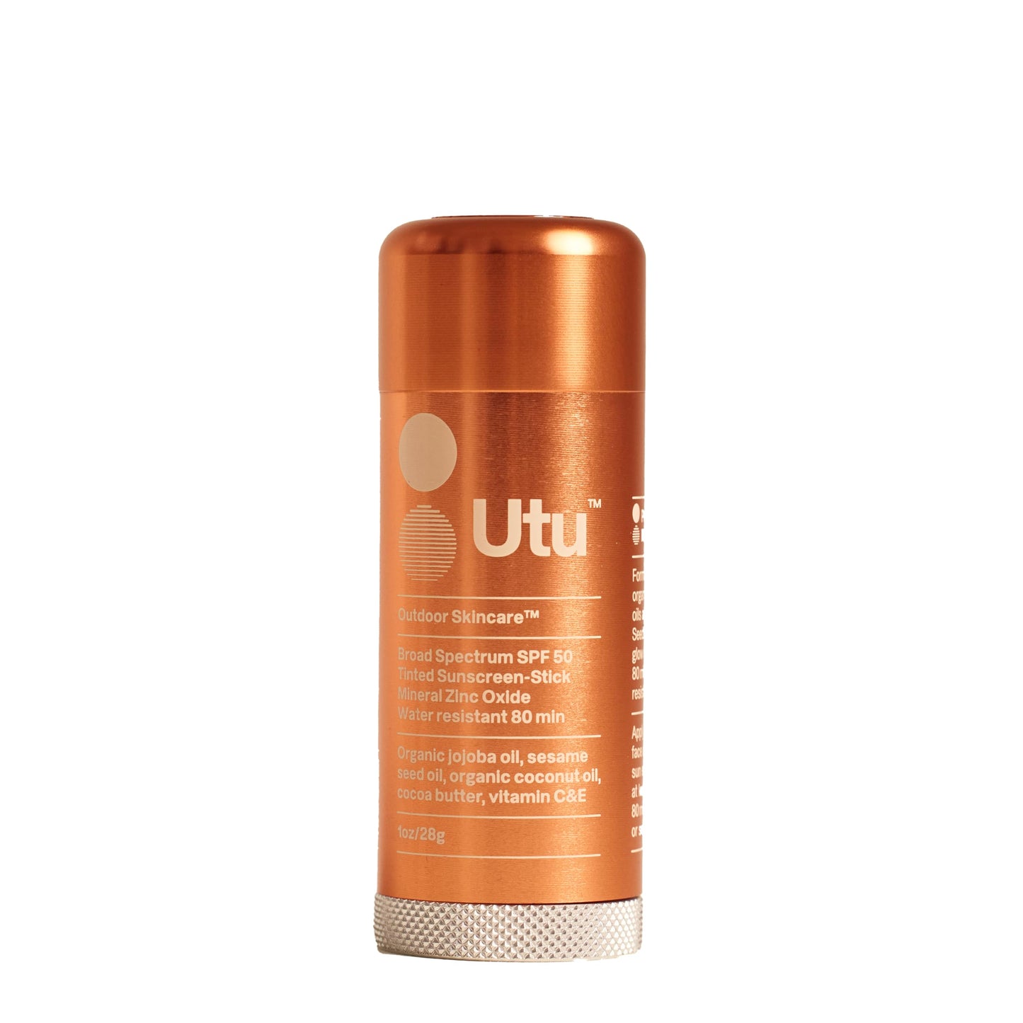 UTU - SPF50 Lightly Tinted Mineral Sunscreen Stick | Vitamin C+E, Jojoba + Sesame Oil | Reef Safe, Cruelty Free, Broad Spectrum (28 g | 1 oz)