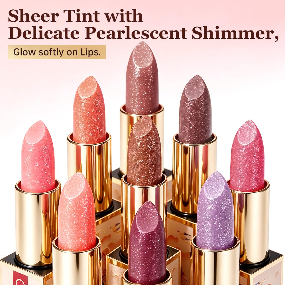 CATKIN Tinted Lip Balm Glitter Lip Stain Ultra Hydrating Lip Moistrurizer Lip Care with Vitamin E Nourishing For Cracked & Dry Lips 0.12 oz C11 Fairy - Coral Pink