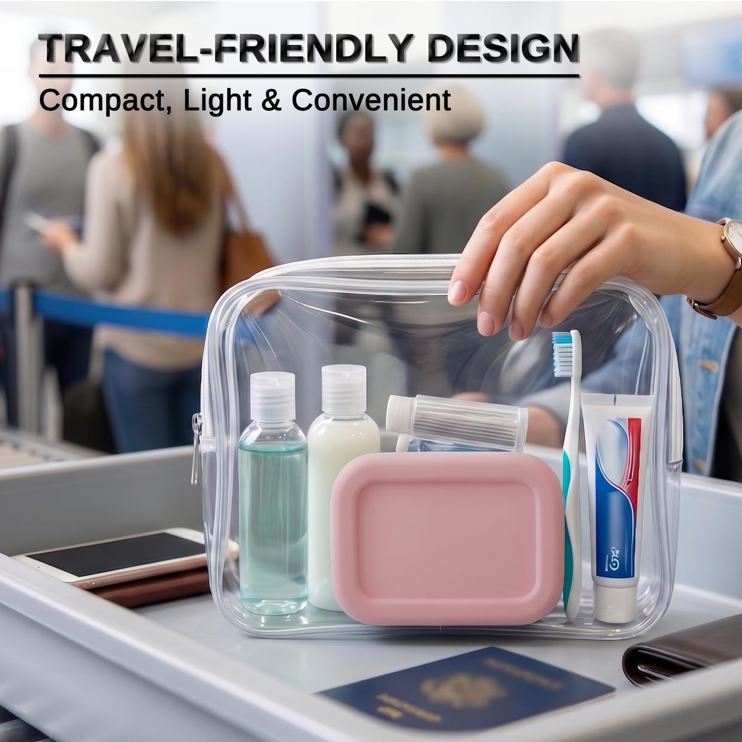 Leak Proof Silicone Travel Soap Case with Draining Tray - Bar Soap Holder for Travel, Gym & Camping - Mess-Free Portable Soap Container for Carry-on Bags (Light Pink)