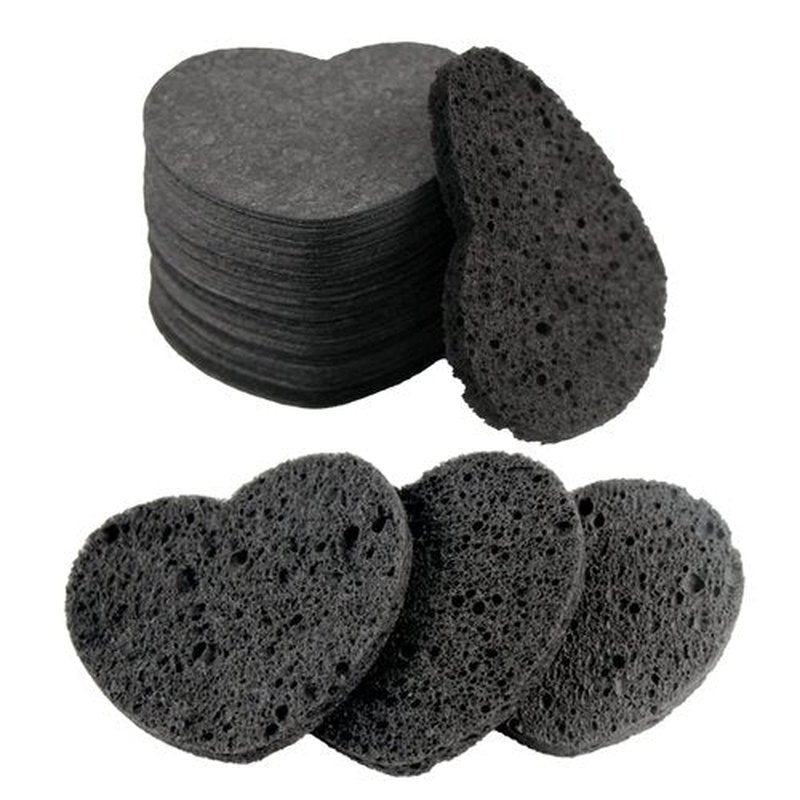 50-Count Facial Sponges Compressed, 100% Natural Cellulose Face Sponge Professional Cosmetic Spa Sponges for Face Cleansing, Exfoliating Mask, Makeup Removal for Travel and Home, Black