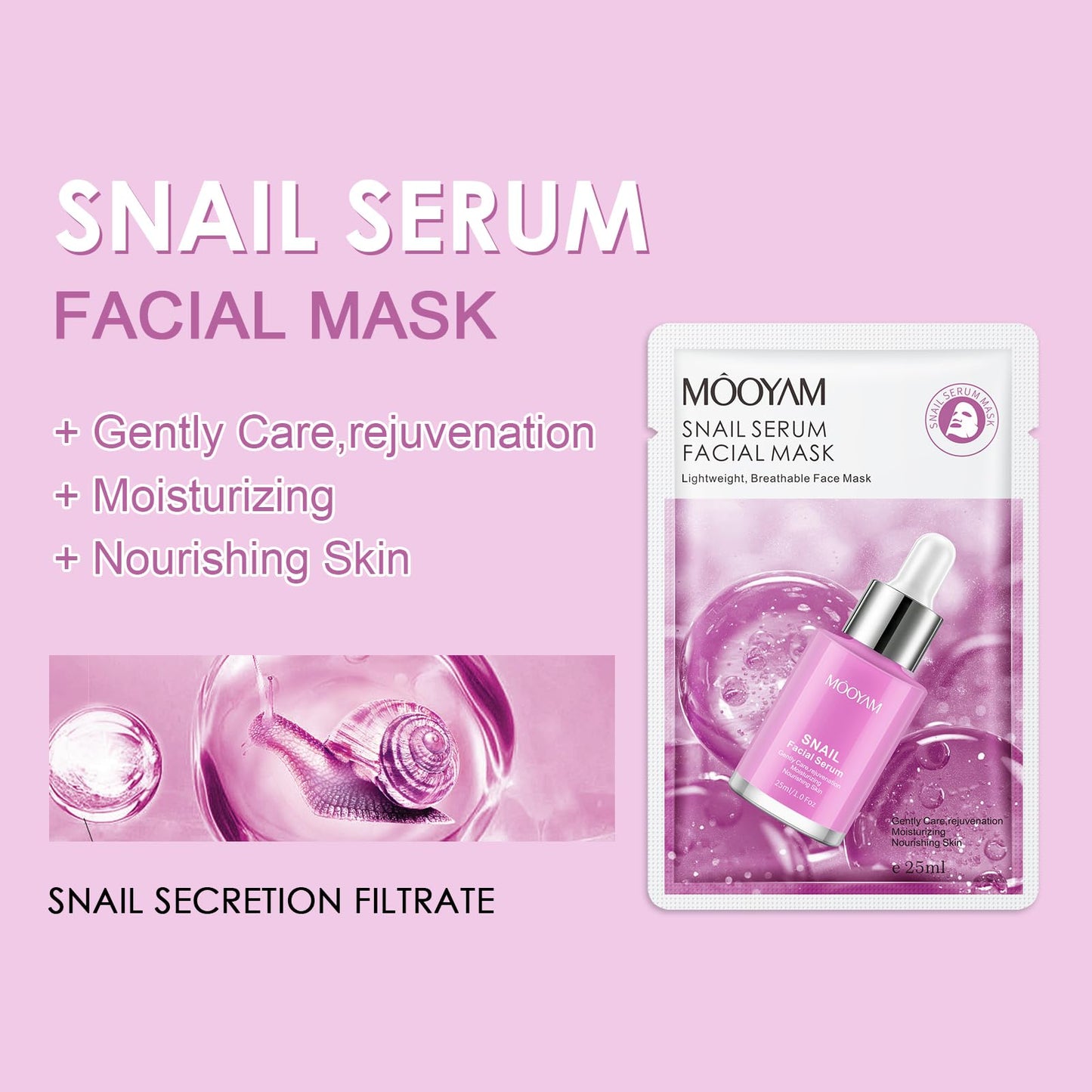 12 Pack Snail Serum Sheet Masks,Hydrating Facial Masks Skincare for Women