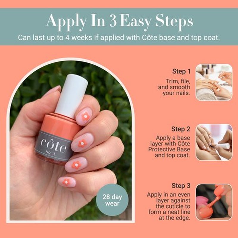 Cote Shop Cote Nail Polish - Quick Dry Vegan 0.4 Fluid Oz Regular Cruelty Free Non Toxic & Safe Chip Resistant Full Coverage (No. 8 Neutral Beige)