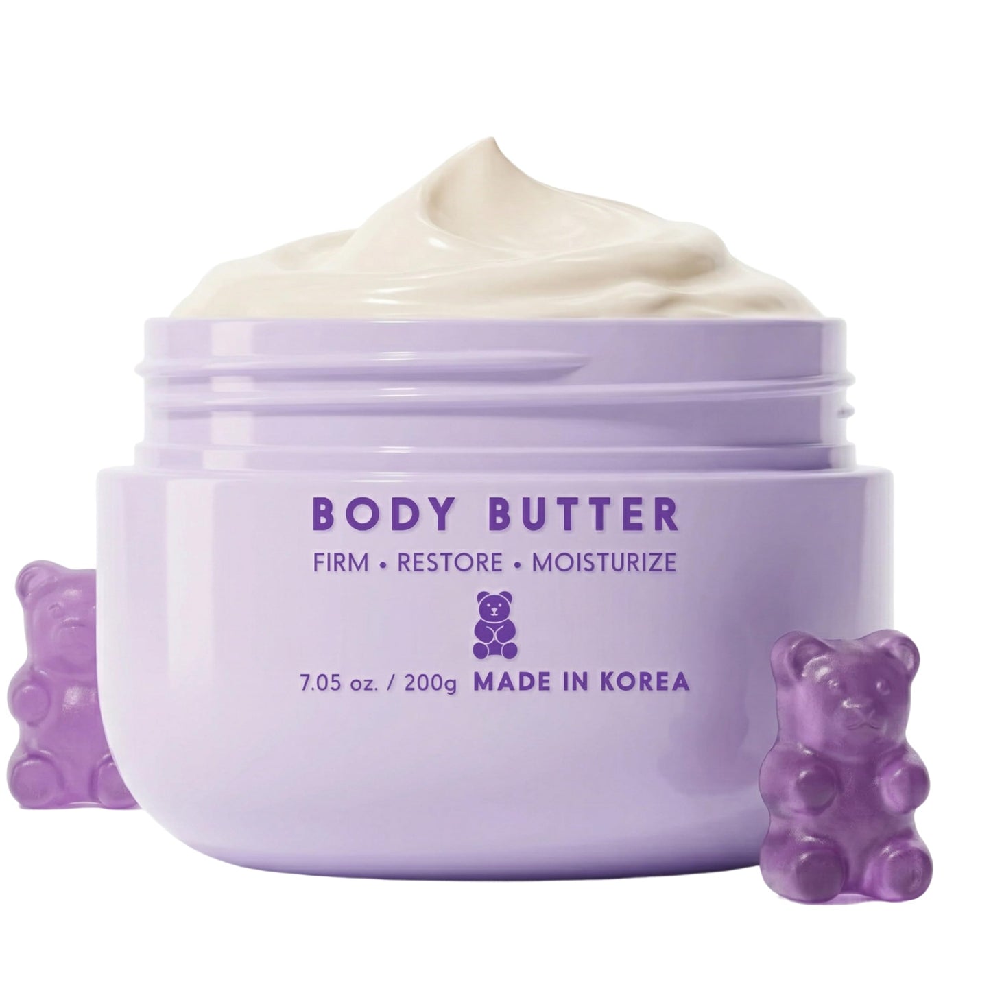 Baere Peptides Body Butter With Gummy Bear – Dermatologist Tested, Anti-Aging Korean Skin Care – Deep Skin Hydration For A Smooth Dewy Glow – Vegan, Clean Beauty – 7.05 Oz