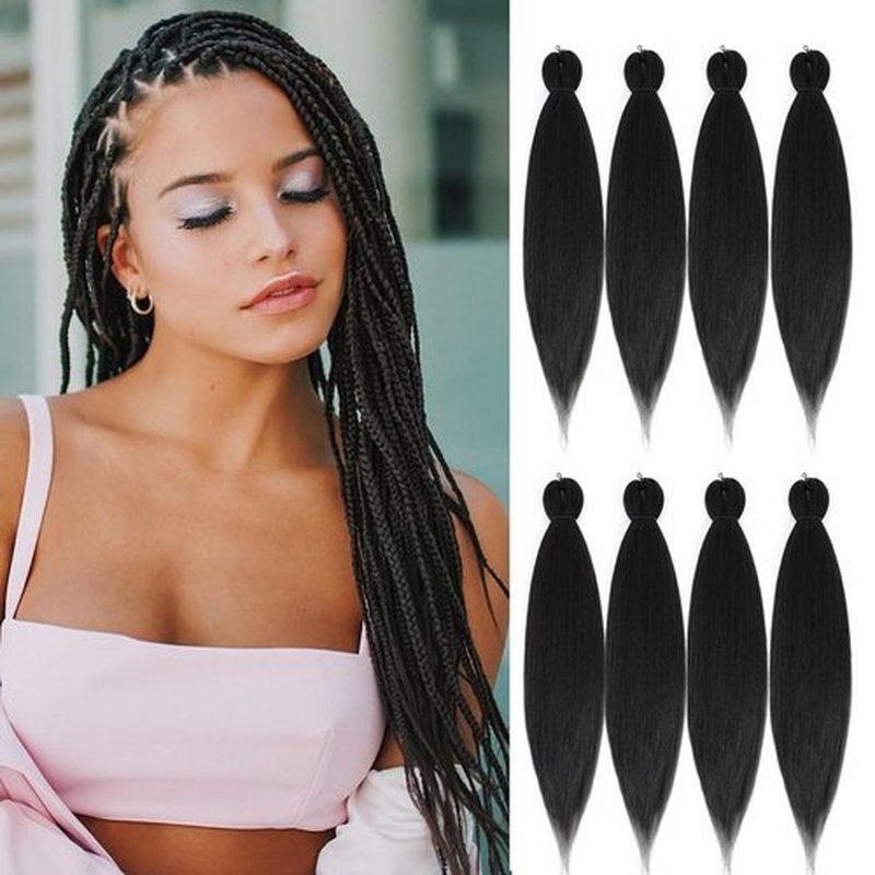 Pre Stretched Braiding Hair 14 Inch 8 Packs Long Braiding Hair Extensions Braiding Hair Pre Stretched Hot Water Setting Hair For Braids (14inch,2#)