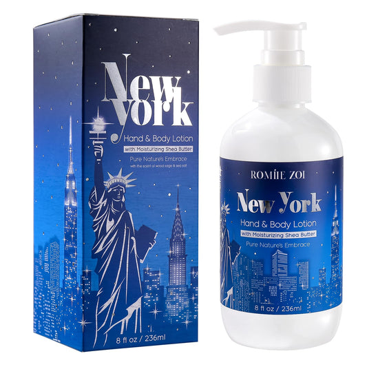 ROMIIE ZOI Daily Hand & Body Lotion with Moisturizing Shea Butter - New York with the Scent of Wood Sage & Sea Salt - 236 ML / 8 FL OZ