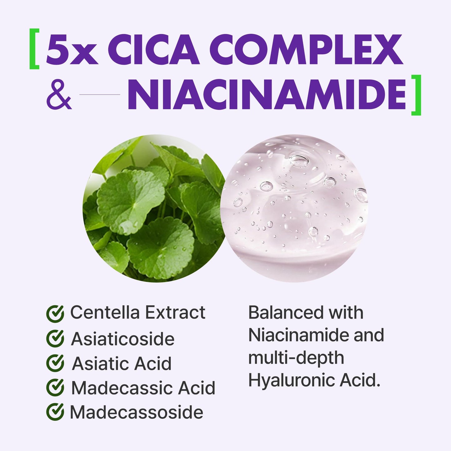 WAYTOSKIN Centella Calming Ampoule Serum – Korean Face Serum with Niacinamide, Tea Tree & Multi Hyaluronic Acid for Oily, Combination Skin 3.38 fl oz. / 100ml