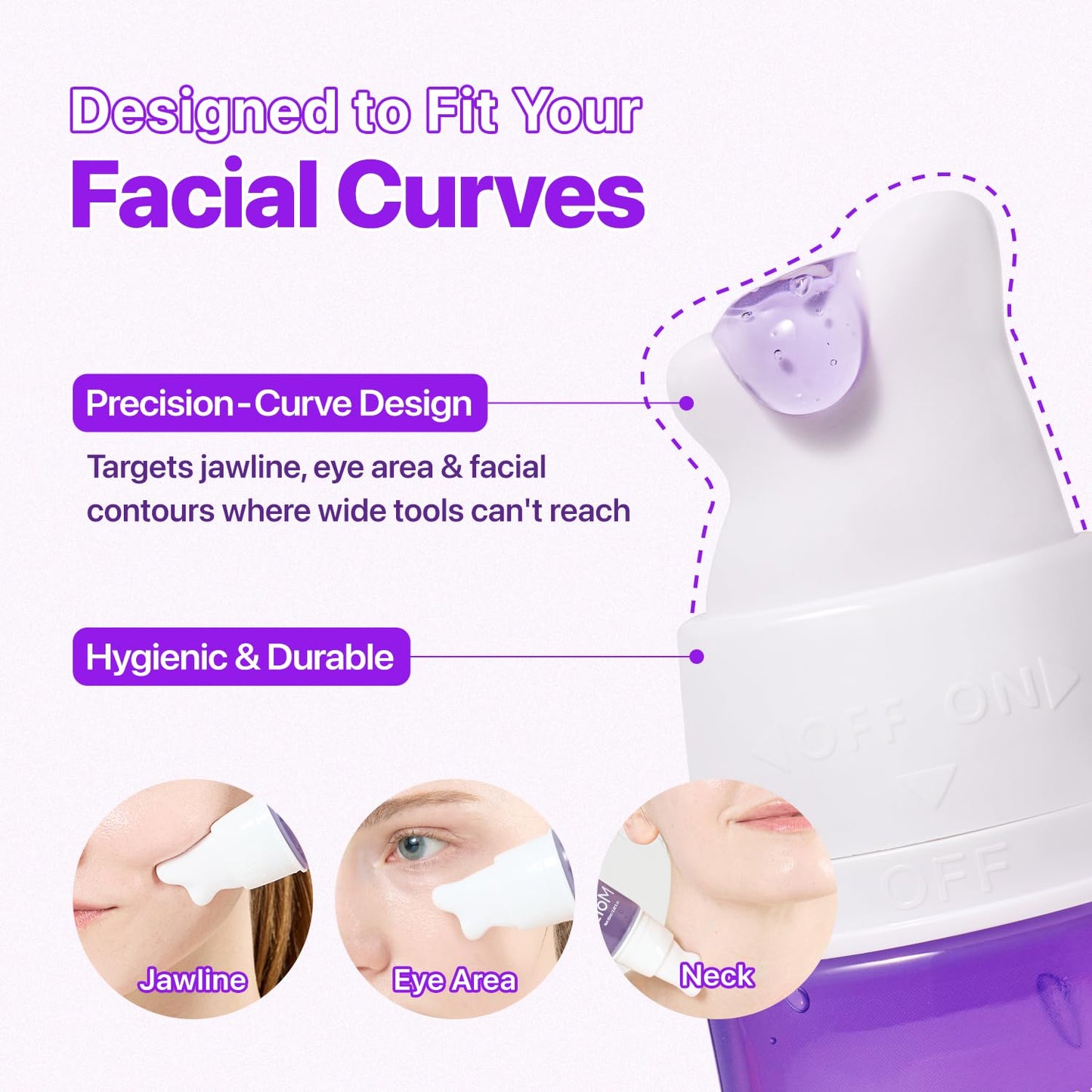Eiom Botide Copper Peptide Sculpting Serum with Built-In Ceramic Gua Sha | 20 Peptides + 8-Type Hyaluronic Acid, Eye Area, Jawline & Neck Firming Care, Retinol-Free Korean Skin Care (2.02 fl oz)