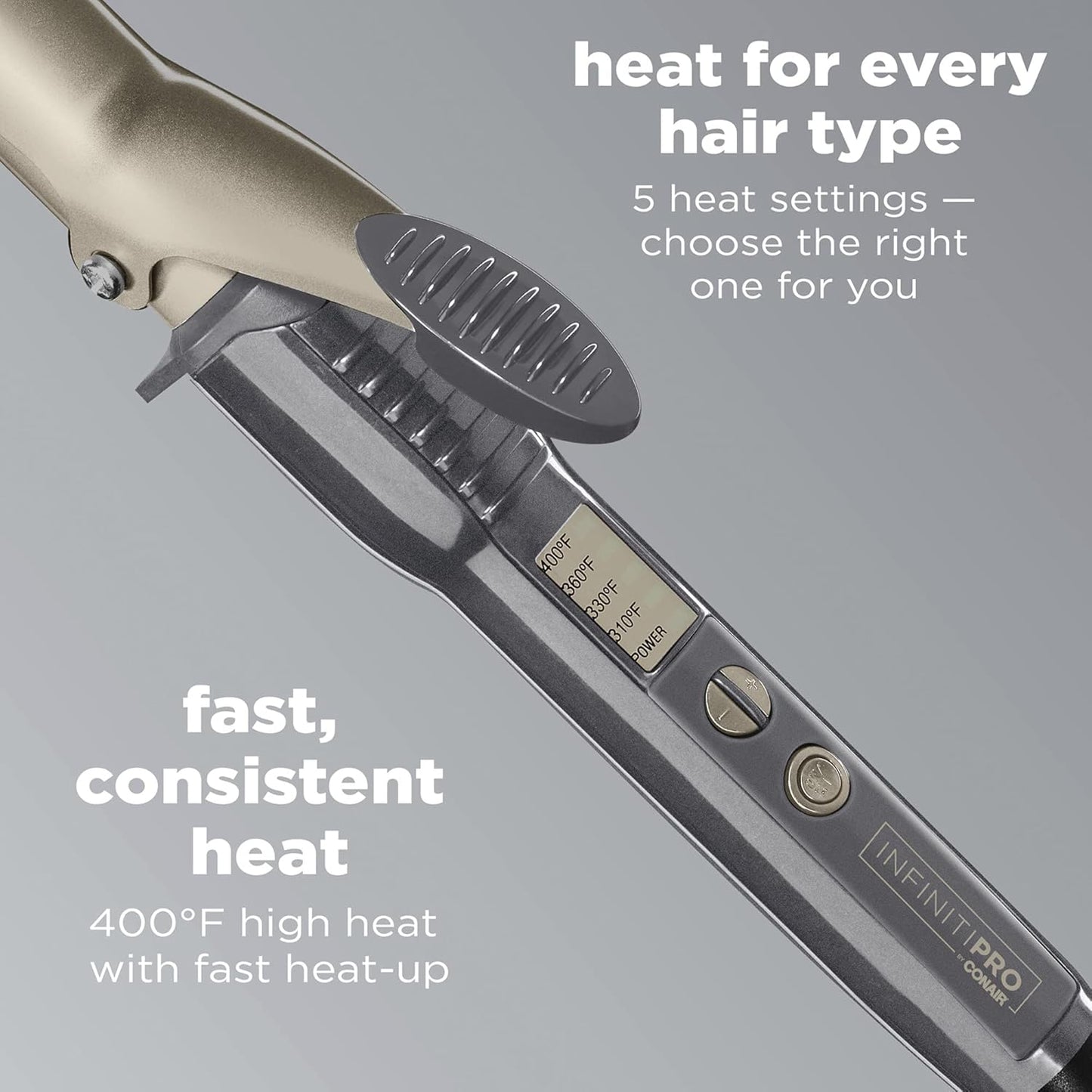 Tourmaline Ceramic Tapered Curling Wand - 1 1/4" to 3/4" for Beachy Waves