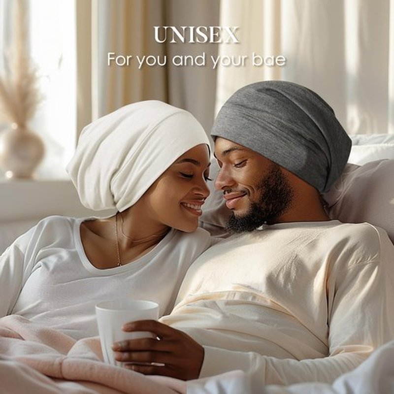 LULUSILK Mulberry Silk Lined Sleep Cap, No More Frizzy Tangled Hair, Stay On All Night Silk Hair Wrap for Sleeping with Adjustable Strap, Silk Bonnet for Women and Men, Dark Grey, Pack of 1