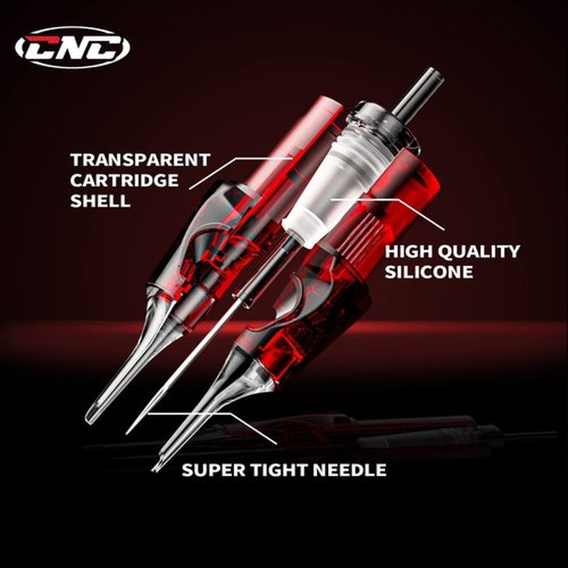 CNC 14RL Tattoo Needles Cartridge 20Pcs #12 Standard Disposable Needles Round Liner with Membrane EN04-20-1214RL