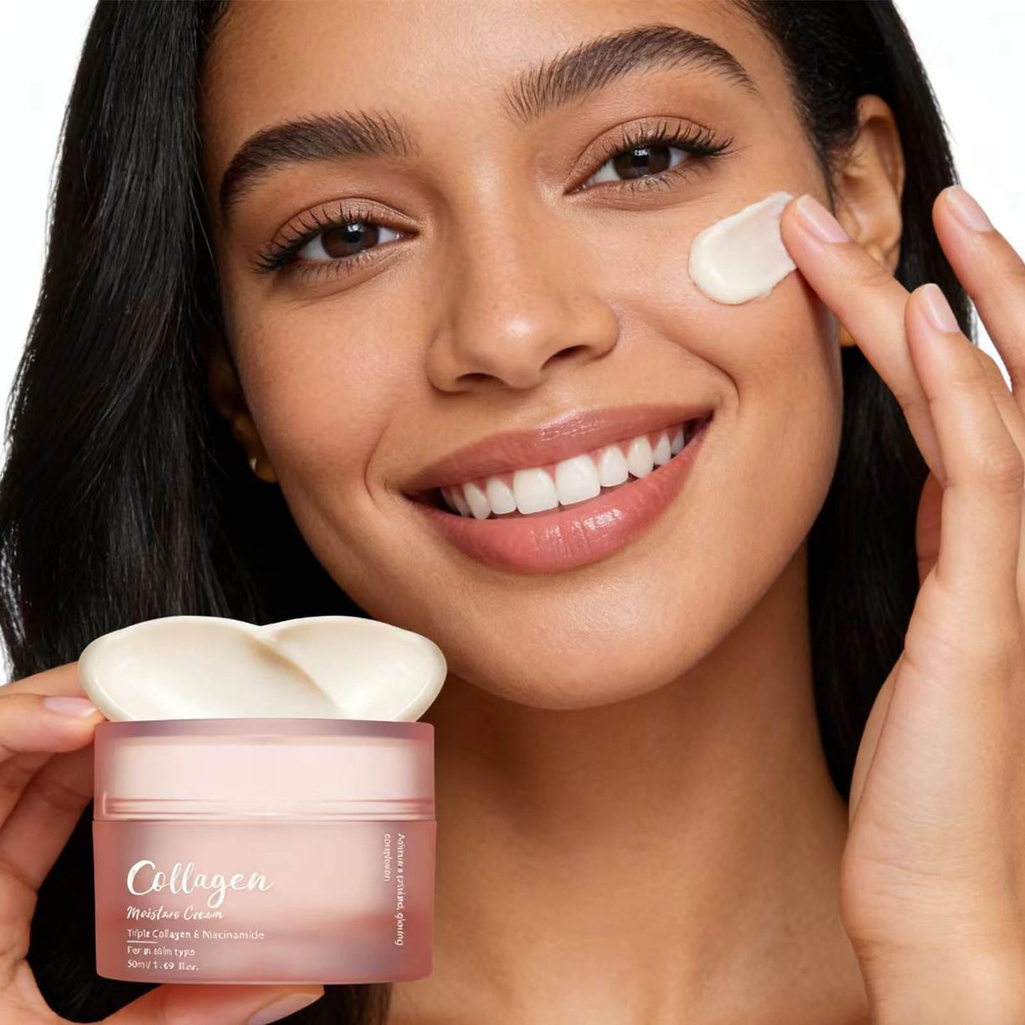 TWLBXMG Collagen Moisture Cream for Face, Triple Collagen & Niacinamide Firming, Anti-Wrinkle & Elasticity Boosting Face Cream, Hydrating Brightening Facial Moisturizer for All Skin Types, 1.69 Fl Oz